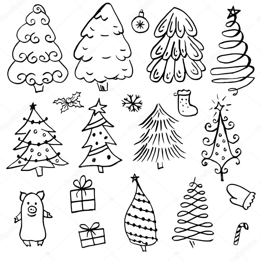 Как нарисовать елку поэтапно карандашом: новогодние рисунки