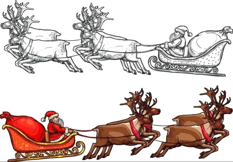 Как нарисовать Деда Мороза: красивые новогодние рисунки